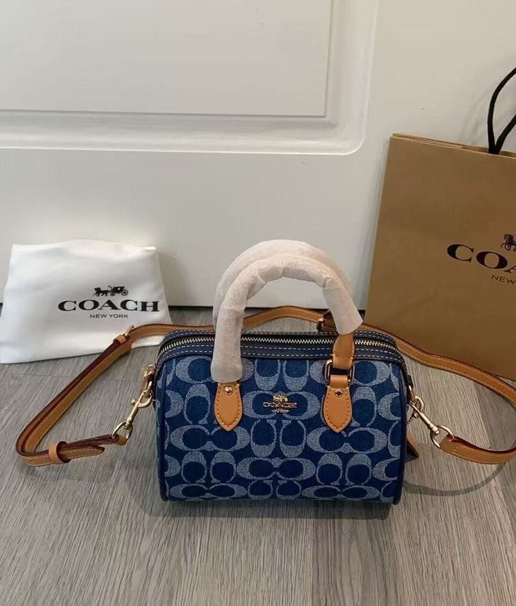 Coach Mini Rowan Crossbody Signature Denim Blue With OG Box & Dust Cover💙