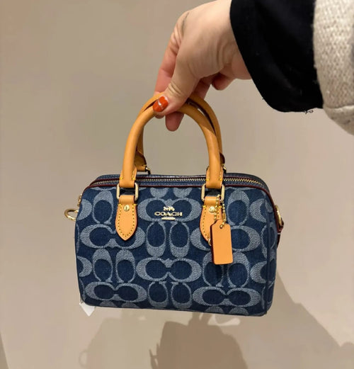 Coach Mini Rowan Crossbody Signature Denim Blue With OG Box & Dust Cover💙